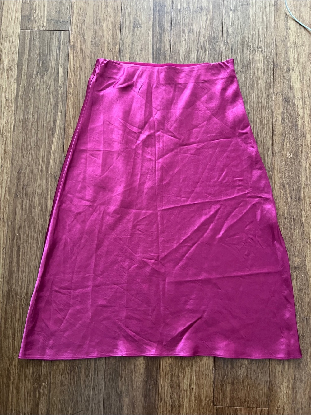 Aritzia Babaton Women's Slip Satin Midi Skirt in Fuschia